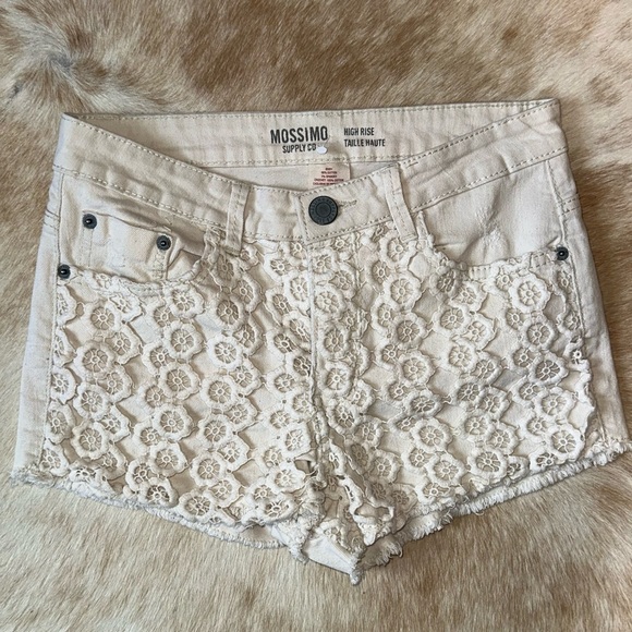 Mossimo Supply Co. Pants - White Lace Denim Shorts